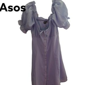 ASOS Scoopneck Baby doll dress Baby Blue sz6 NWT
